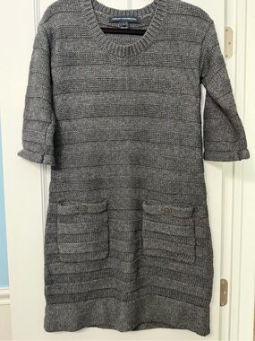 French Connection Classic Gray Knit Sweater Dress